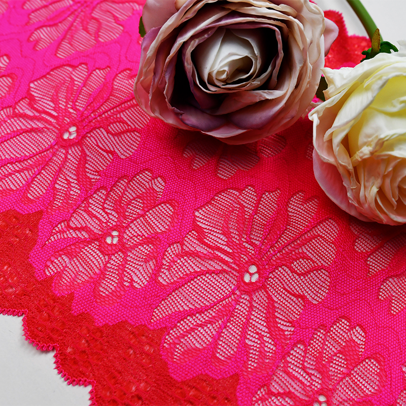 Ready Stock Lace High Quality 19cm Women's Elastic Floral Lace Trim 7682#