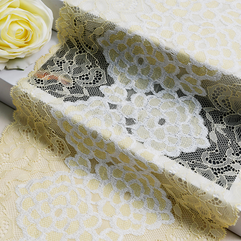 Professional Lace Manufacturer High Quality 20cm Stretch White Floral Lace Trim for Women 5101-20#