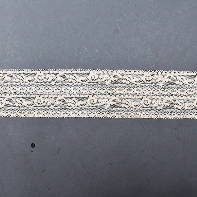 6.5cm Wholesale Bicolor knitted Elastic Lace Trim, nylon spandex stretch lace trim for women dress 106629#