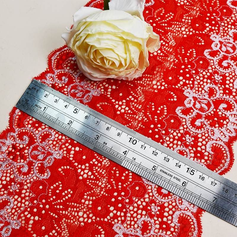 Professional Lace Manufacturer High Quality 18cm Stretch White Floral Lace Trim for Women K139#