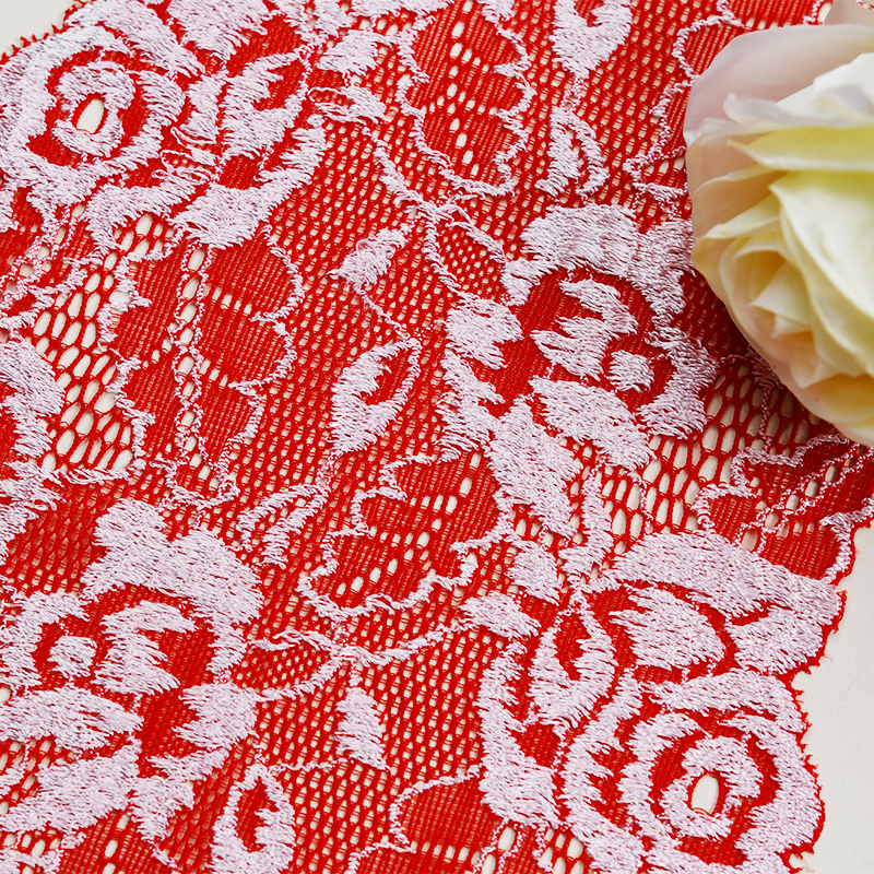 Professional Lace Manufacturer High Quality 16cm Stretch White Floral Lace Trim for Women 0732#