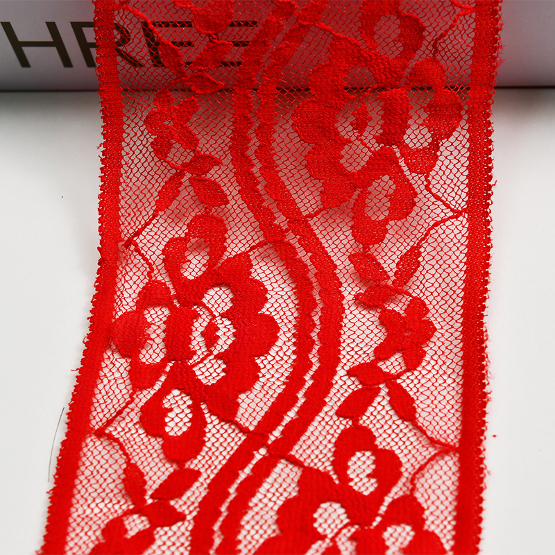 Best Selling Tricot 8.5Cm Wide Nylon Spandex Guipure Garniture Stretch Soft Lace Trim Trimming 4802#