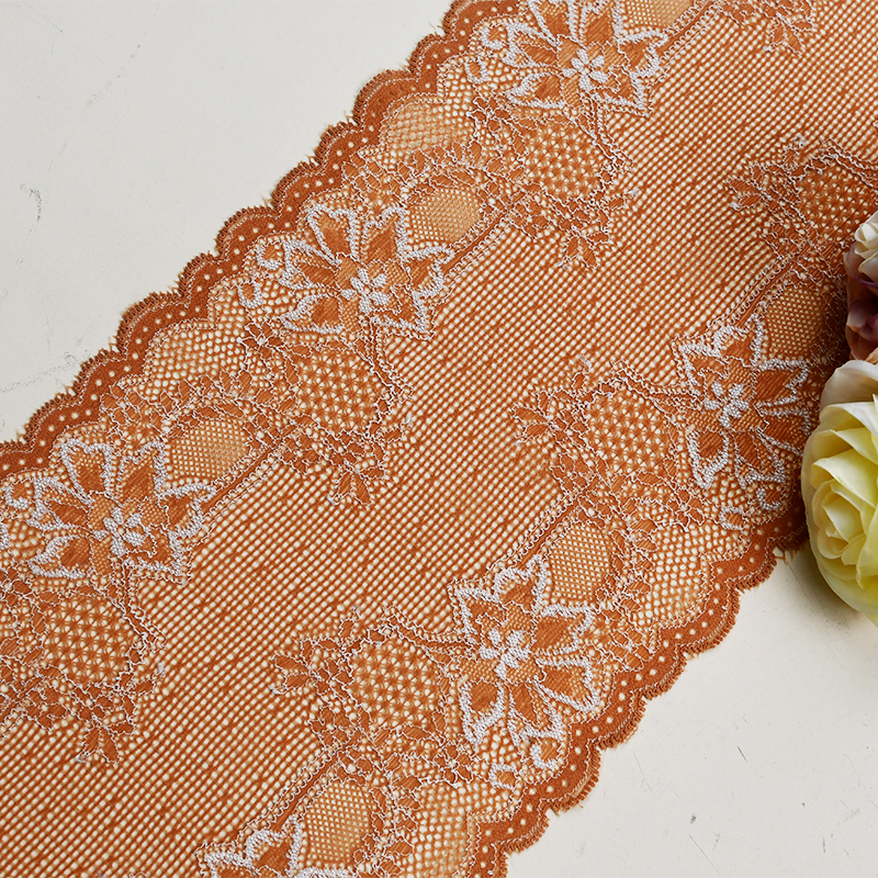 Professional Lace Manufacturer High Quality 17cm Stretch White Floral Lace Trim for Women AB01#