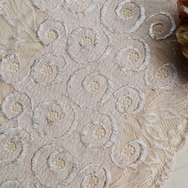 Professional Lace Manufacturer High Quality 17cm Stretch White Floral Lace Trim for Women K160#