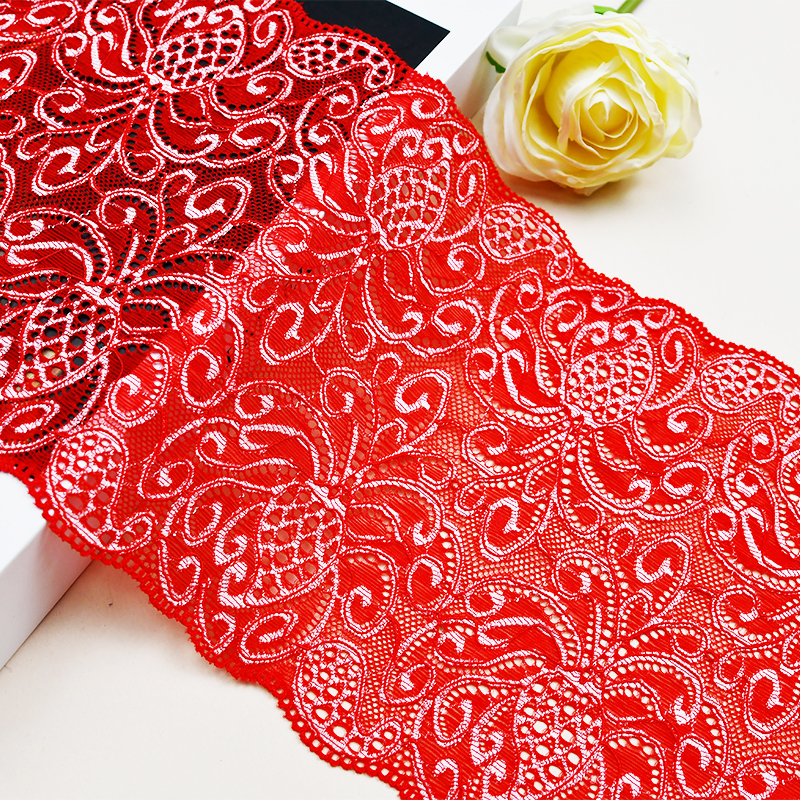 Professional Lace Manufacturer High Quality 17.5cm Stretch White Floral Lace Trim for Women 5199#