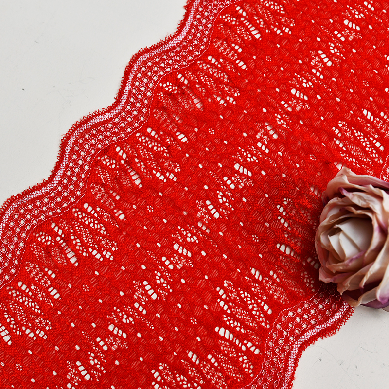 Professional Lace Manufacturer High Quality 18cm Stretch White Floral Lace Trim for Women 65072#