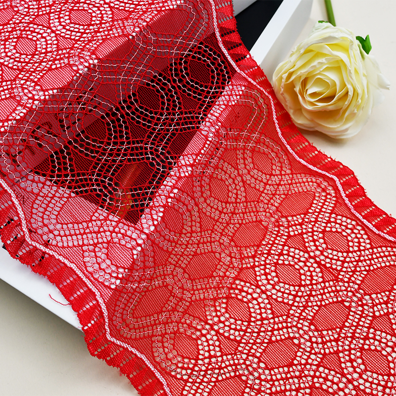 Professional Lace Manufacturer High Quality 18cm Stretch White Floral Lace Trim for Women 25058#
