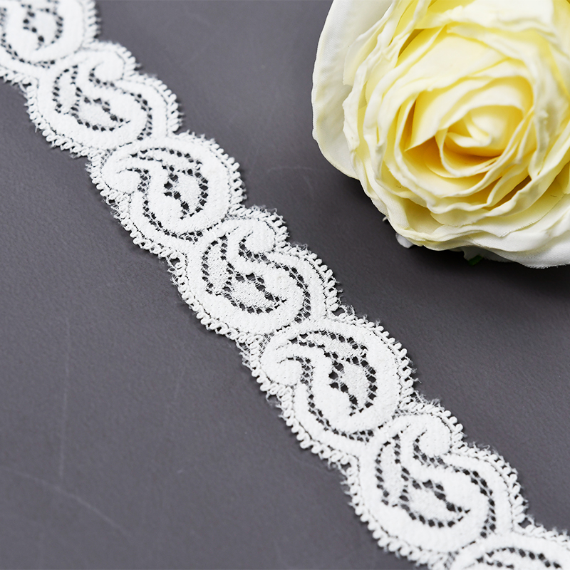 High Quality Stretch Nylon Lace Trim 2.5cm Nylon Lace Fabric Nylon Spandex Lace for Bra And Underwear Wedding Decoration 00741#