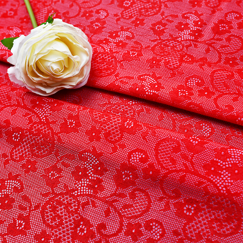 Wholesale two-color knitted elastic lace fabric women's dress 81721#