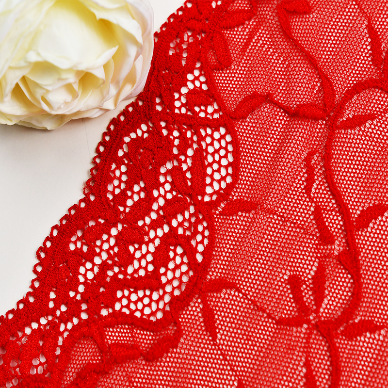 Professional Lace Manufacturer High Quality 17cm Stretch White Floral Lace Trim for Women 5802#