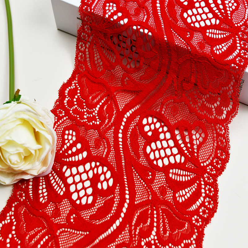 Professional Lace Manufacturer High Quality 17.5cm Stretch White Floral Lace Trim for Women 5510#