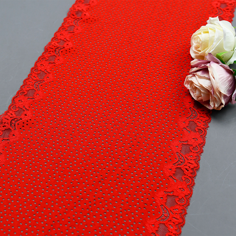 Professional Lace Manufacturer High Quality23.5cm Stretch White Floral Lace Trim for Women7069#