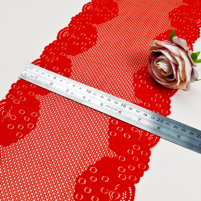 Professional Lace Manufacturer High Quality20.5cm Stretch White Floral Lace Trim for Women5574#