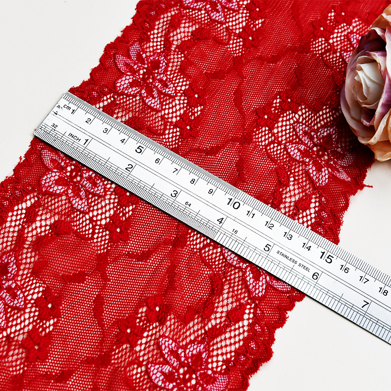 Ready Stock Lace High Quality 16cm Women's Elastic Floral Lace Trim 6514#