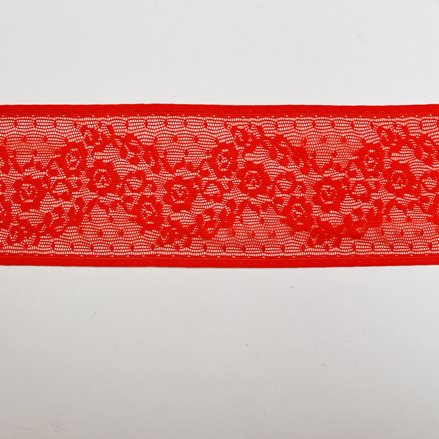 Elastic Lace 6.5CM Fashion 3D Nylon Spandex Stretch White Floral Lace Trim SG637#