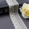 Elastic Lace 3.8CM Fashion 3D Nylon Spandex Stretch White Floral Lace Trim 106679#