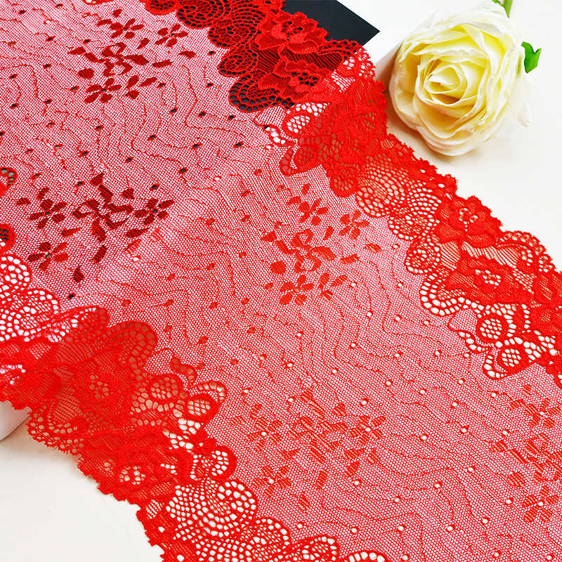 Professional Lace Manufacturer High Quality 21cm Stretch White Floral Lace Trim for Women 6112#