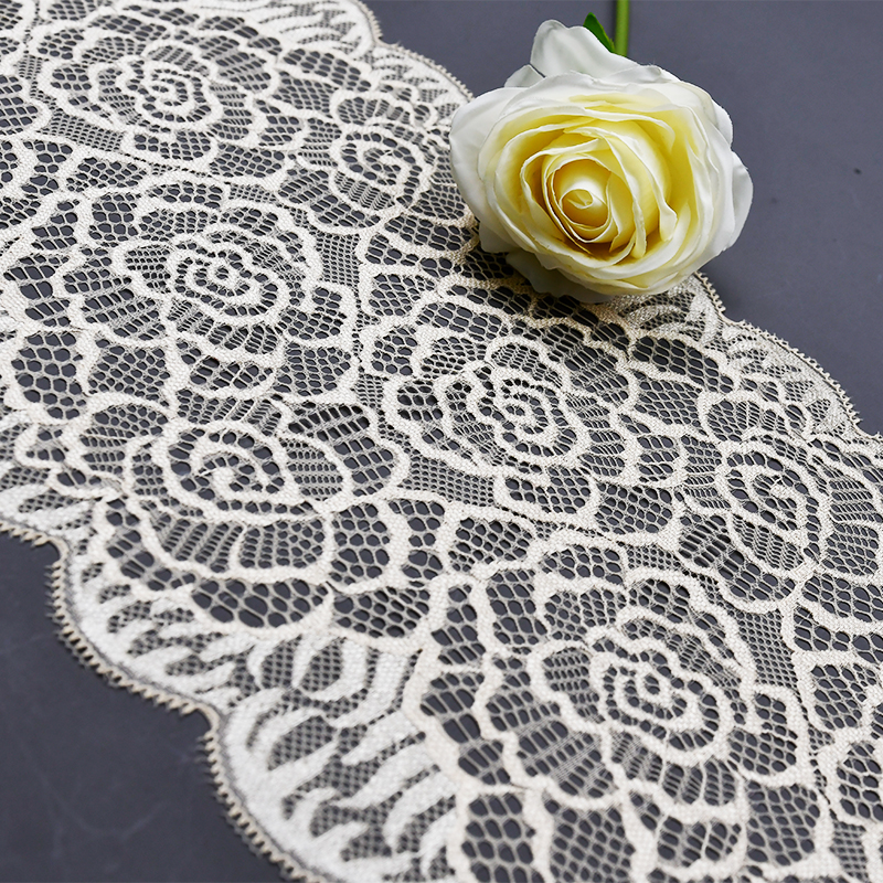 Ready Stock Lace High Quality 17.5cm Women's Elastic Floral Lace Trim 65237#