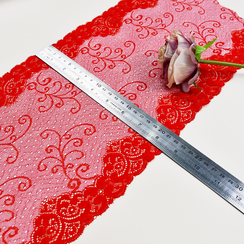 Ready Stock Lace High Quality 22cm Women's Elastic Floral Lace Trim4135#