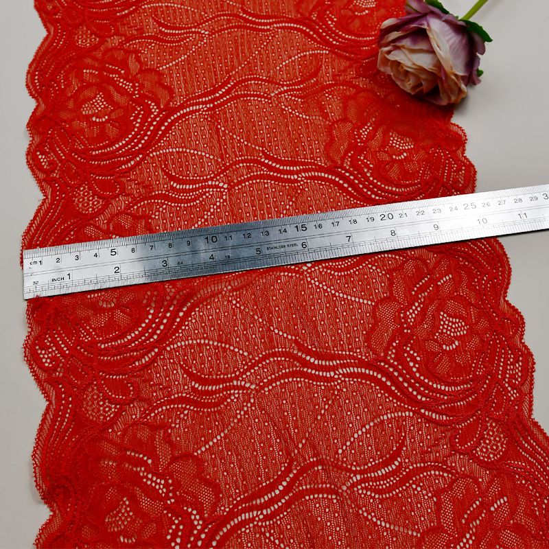 Professional Lace Manufacturer High Quality27.5cm Stretch White Floral Lace Trim for Women 8308#