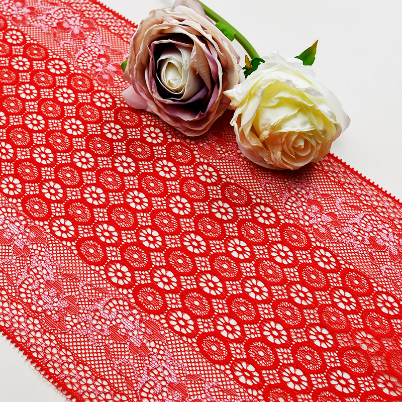 Professional Lace Manufacturer High Quality 20cm Stretch White Floral Lace Trim for Women B047#