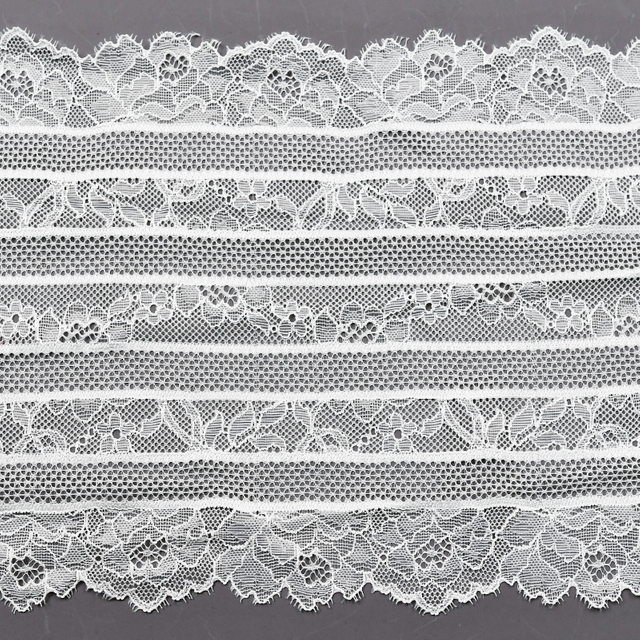 Professional Lace Manufacturer High Quality20cm Stretch White Floral Lace Trim for Women616022#