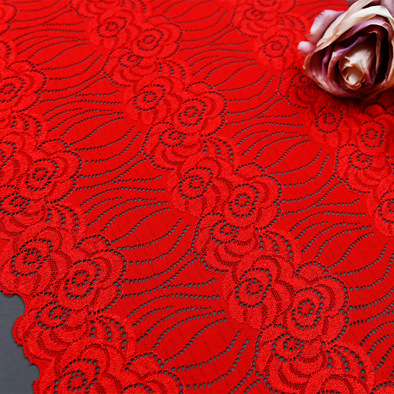 Professional Lace Manufacturer High Quality45.5cm Stretch White Floral Lace Trim for Women 713-45#