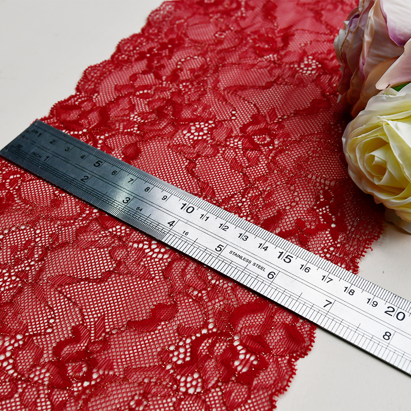 Ready Stock Lace High Quality 17.5cm Women's Elastic Floral Lace Trim 63407#