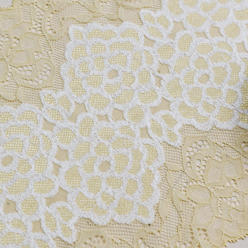 Professional Lace Manufacturer High Quality 20cm Stretch White Floral Lace Trim for Women 5101-20#