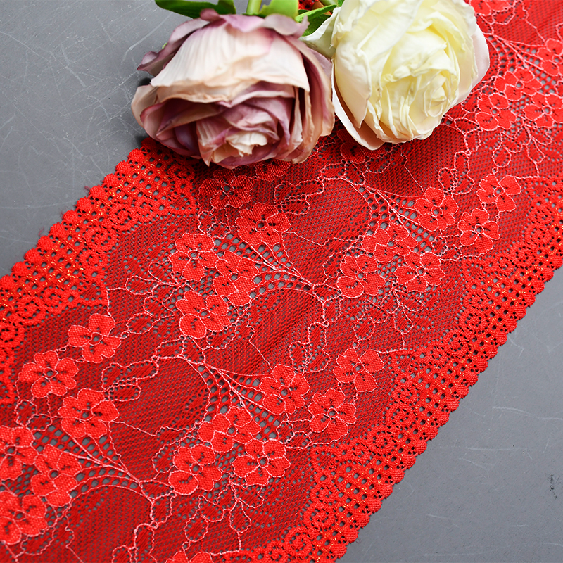 Professional Lace Manufacturer High Quality 17cm Stretch White Floral Lace Trim for Women C038#
