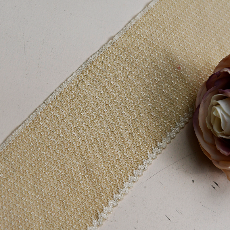 7cm Wholesale Bicolor knitted Elastic Lace Trim, nylon spandex stretch lace trim for women dress 88234#