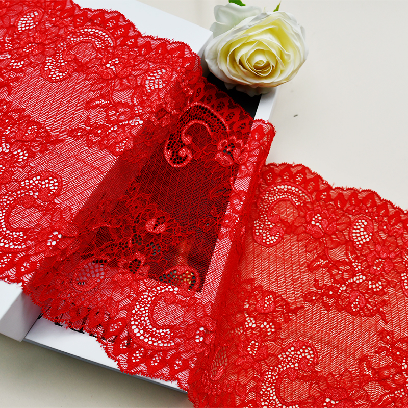 Professional Lace Manufacturer High Quality 19.5cm Stretch White Floral Lace Trim for Women 6071#