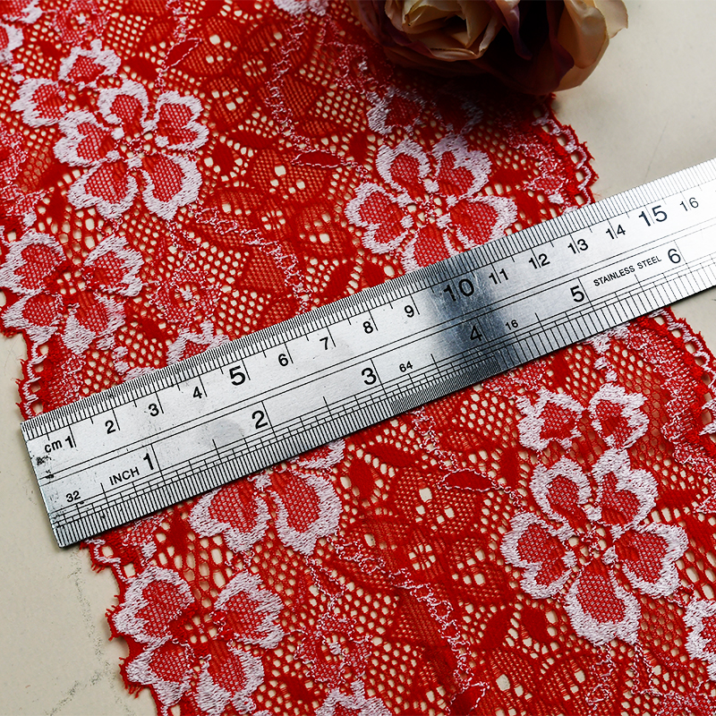 Professional Lace Manufacturer High Quality 13cm Stretch White Floral Lace Trim for Women 59177#