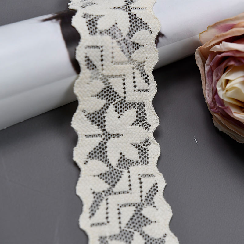 High Quality Stretch Nylon Lace Trim 4cm Nylon Lace Fabric Nylon Spandex Lace for Bra And Underwear Wedding Decoration 116447#