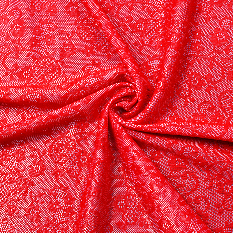 Wholesale two-color knitted elastic lace fabric women's dress 81721#