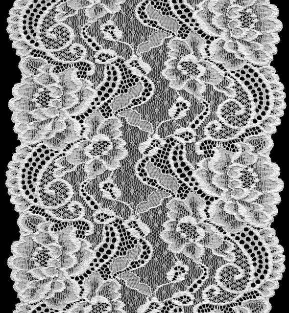 Professional Lace Manufacturer High Quality 18cm Stretch White Floral Lace Trim for Women 1758#
