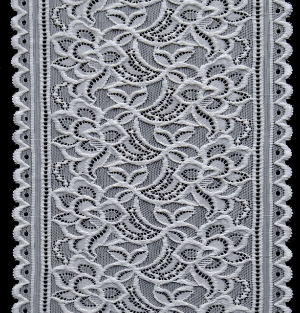 Professional Lace Manufacturer High Quality 18cm Stretch White Floral Lace Trim for Women 1737#