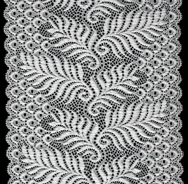 Professional Lace Manufacturer High Quality 18cm Stretch White Floral Lace Trim for Women 1890#