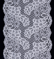 Professional Lace Manufacturer High Quality 18cm Stretch White Floral Lace Trim for Women 1645#