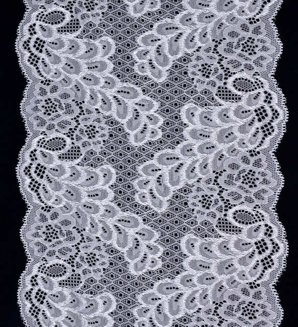 Professional Lace Manufacturer High Quality 18cm Stretch White Floral Lace Trim for Women 1645#