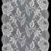 Professional Lace Manufacturer High Quality 18cm Stretch White Floral Lace Trim for Women 1886#