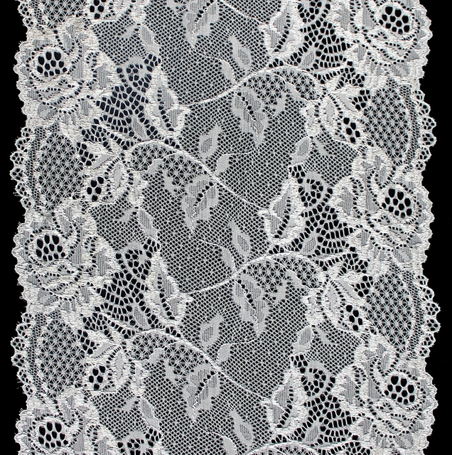 Professional Lace Manufacturer High Quality 18cm Stretch White Floral Lace Trim for Women 1886#