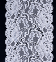 Professional Lace Manufacturer High Quality 18cm Stretch White Floral Lace Trim for Women 1660#
