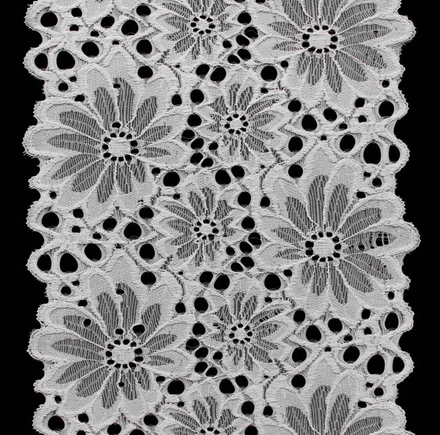 Professional Lace Manufacturer High Quality 18cm Stretch White Floral Lace Trim for Women 1807#