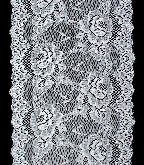 Professional Lace Manufacturer High Quality 18cm Stretch White Floral Lace Trim for Women 1914#