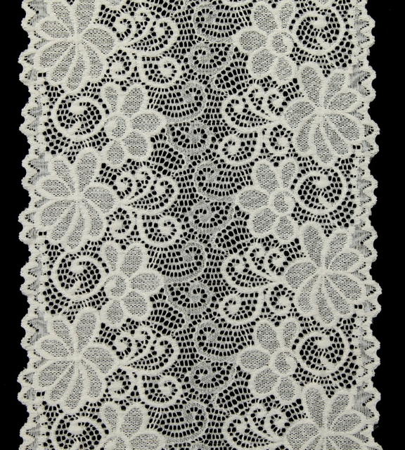 Professional Lace Manufacturer High Quality 18cm Stretch White Floral Lace Trim for Women 1697#