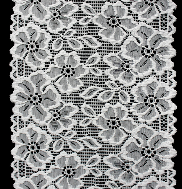 Professional Lace Manufacturer High Quality 18cm Stretch White Floral Lace Trim for Women 1714#