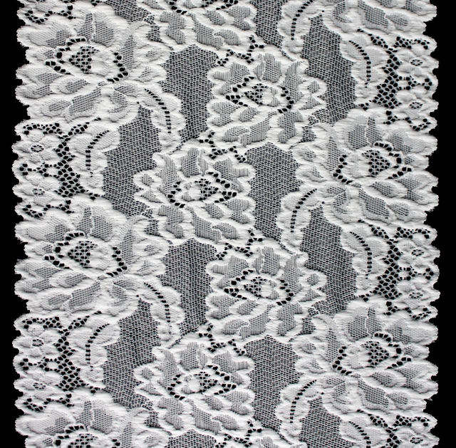 Professional Lace Manufacturer High Quality 18cm Stretch White Floral Lace Trim for Women 1905-1#