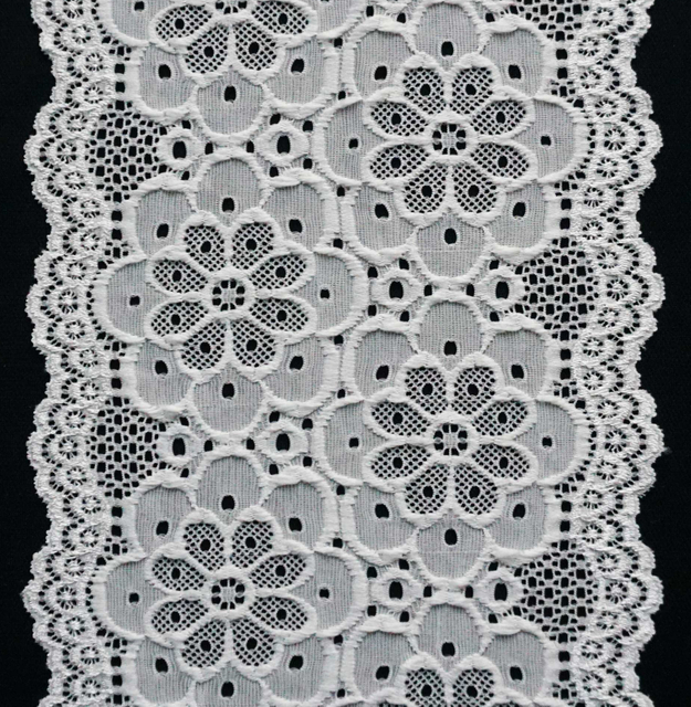 Professional Lace Manufacturer High Quality 18cm Stretch White Floral Lace Trim for Women 1733#