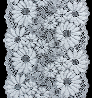 Professional Lace Manufacturer High Quality 18cm Stretch White Floral Lace Trim for Women 1898#